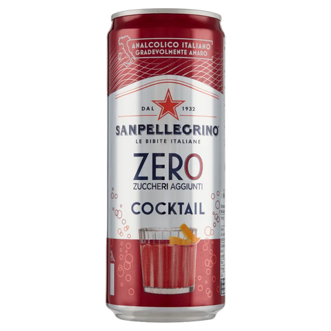 Sanpellegrino Cocktail Zero 330 ml, lattina di aperitivo analcolico senza zuccheri