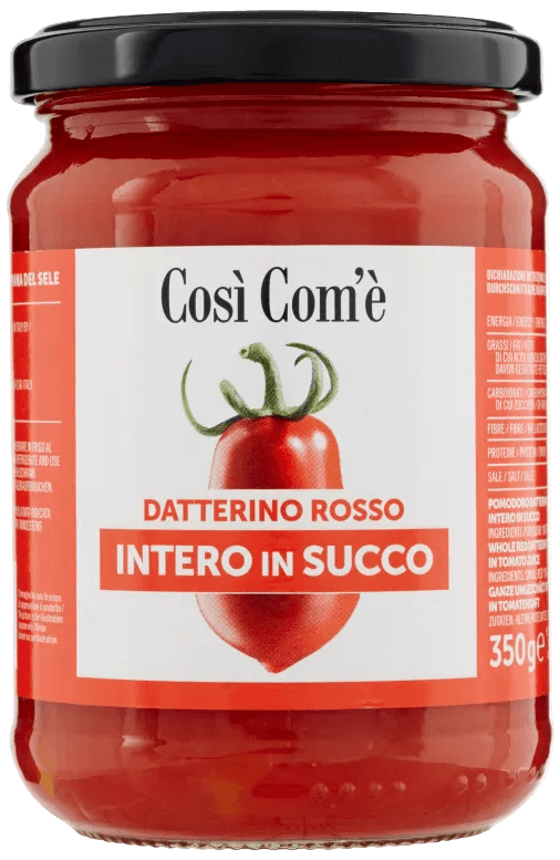 Così com'è Datterino Rosso hele tomaatjes in eigen sap 350 g