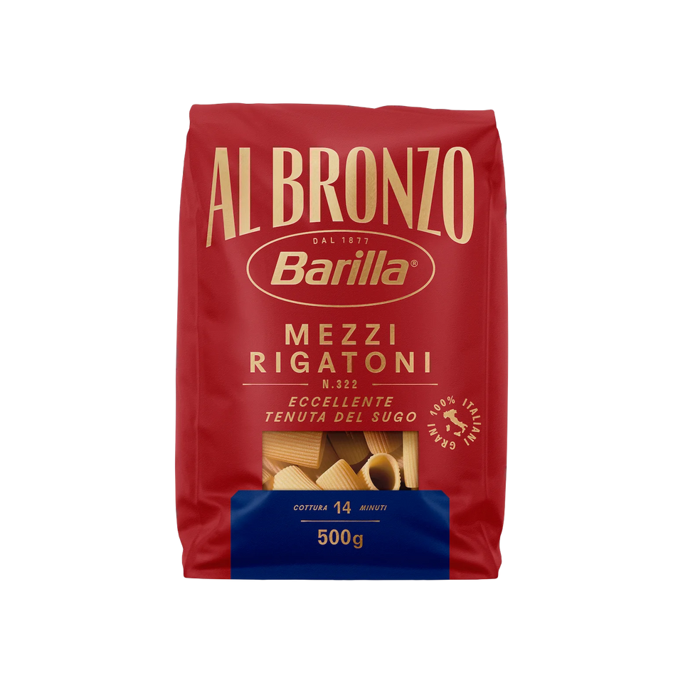 Barilla Al Bronzo Mezzi Rigatoni N°322 500 g