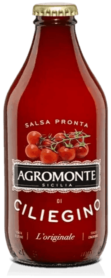 Agromonte Salsa Pronta di Ciliegino 330 g, Siciliaanse pastasaus met basilicum