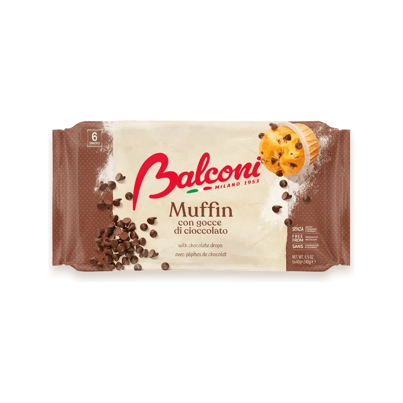 Balconi Muffin con Gocce di Cioccolato 6 x 40 g