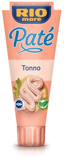 Rio Mare paté van tonijn 100 g, roze tube met blauw logo