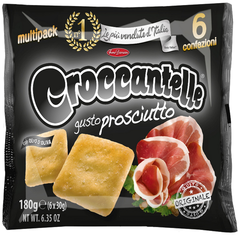 Forno Damiani Croccantelle gusto Prosciutto 180 g, multipack met zes zakjes