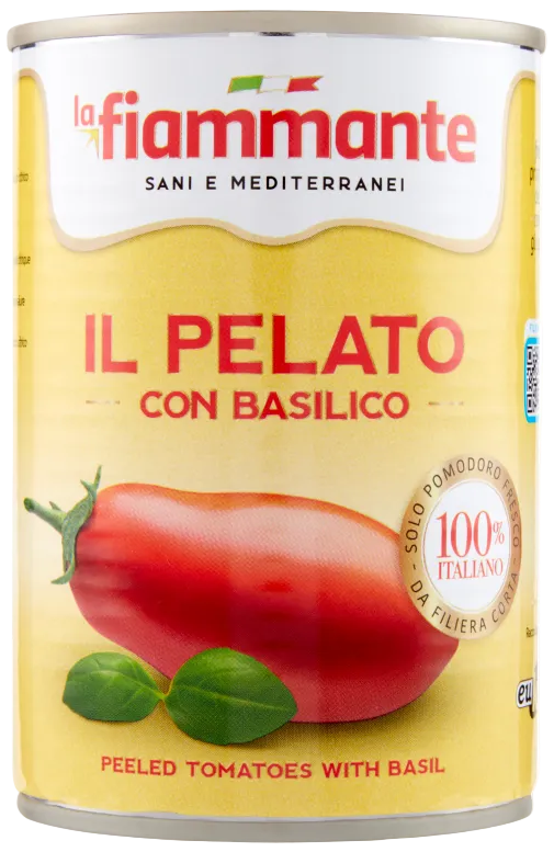 La Fiammante Pomodori Pelati al Basilico 400 g
