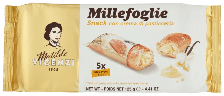Matilde Vicenzi Millefoglie Snack met Banketbakkersroom 125 g