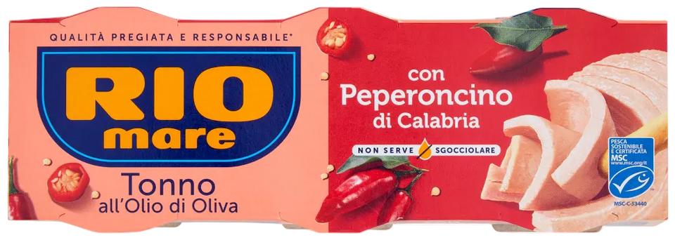 Rio Mare Tonno all'Olio di Oliva con Peperoncino di Calabria 3 x 65 g