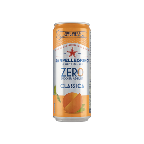 Sanpellegrino Aranciata Zero 330 ml, lattina in alluminio arancione