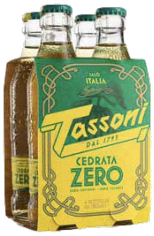 Tassoni Cedrata Zero cedraatlimonade zonder suiker 4 x 180 ml