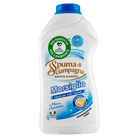 Spuma di Sciampagna Bucato Sapone di Marsiglia 800 ml, detersivo liquido da 16 lavaggi