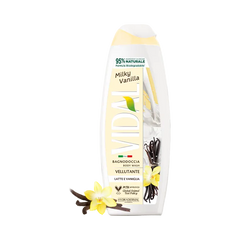 Vidal Bagnoschiuma Milky Vanilla 500 ml, flacone con dolcezza cremosa di vaniglia