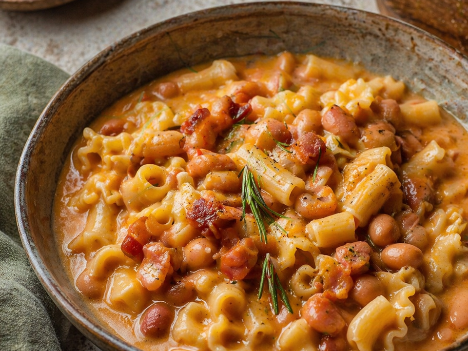 Pasta e fagioli met guanciale