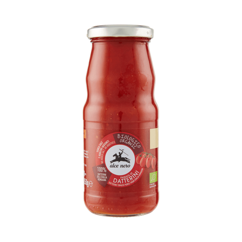 Alce Nero Passata di Pomodoro Datterino Biologica 350 g, passata bio di pomodori datterini senza sale aggiunto