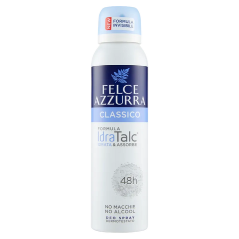 Felce Azzurra Deodorante Spray Classico 150 ml, bomboletta bianca e blu