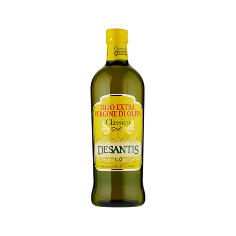 Desantis Olio Extra Vergine di Oliva Classico 1 L, bottiglia di vetro con etichetta gialla