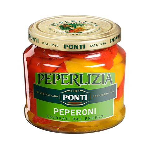 Ponti Peperlizia Peperoni 350 g, vasetto di peperoni in agrodolce