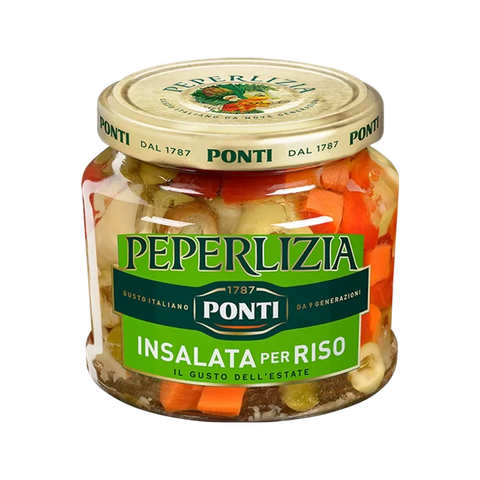 Ponti Peperlizia per Insalata di Riso Classica 350 g, vasetto di ortaggi misti in agrodolce