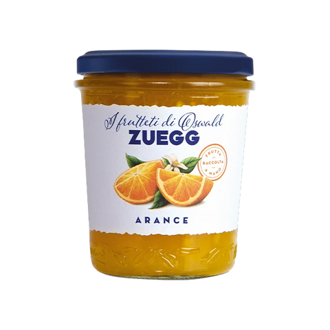 Zuegg Marmellata di Arance 330 g, vasetto di vetro con tappo blu e arance in etichetta