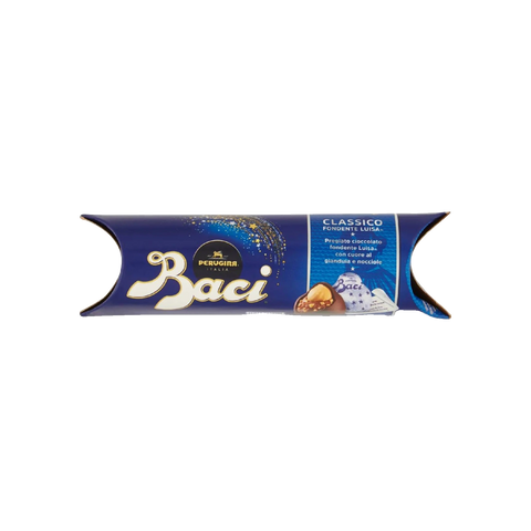 Baci Perugina Classico Fondente Luisa Tubo 3 pezzi 37,5 g, tubo blu con logo Baci e bacio tagliato a metà