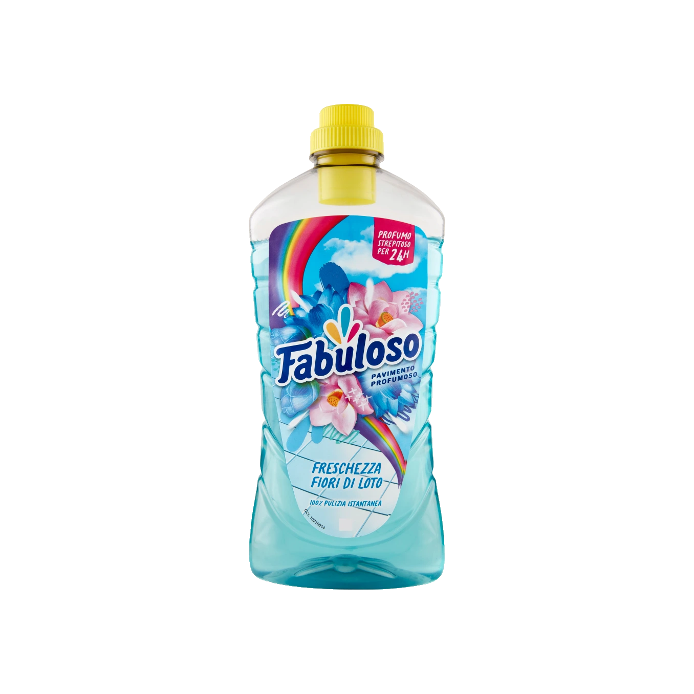 Fabuloso Vloerreiniger Lotusbloem 950 ml, lichtblauwe fles met gele dop en lotusbloemen