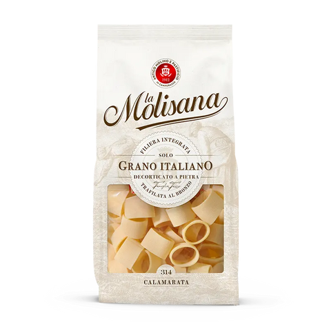 La Molisana Calamarata N°314 500 g, confezione avorio con finestra sugli anelli di pasta