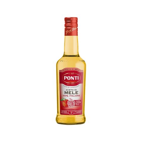 Ponti Aceto di Mele 100% Italiano 500 ml, bottiglia di aceto di mele dorato