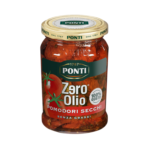 Ponti Pomodori Secchi Zero Olio 300 g, vasetto di pomodori secchi senza olio aggiunto