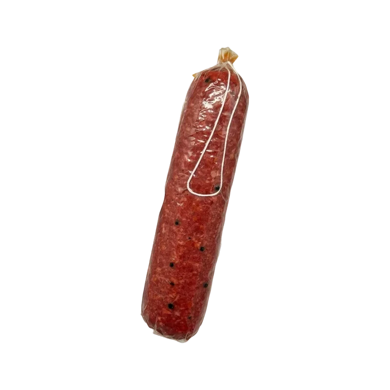 Corbisiero Salame Genuino 310 g, vacuüm verpakte salami met zichtbare peperkorrels