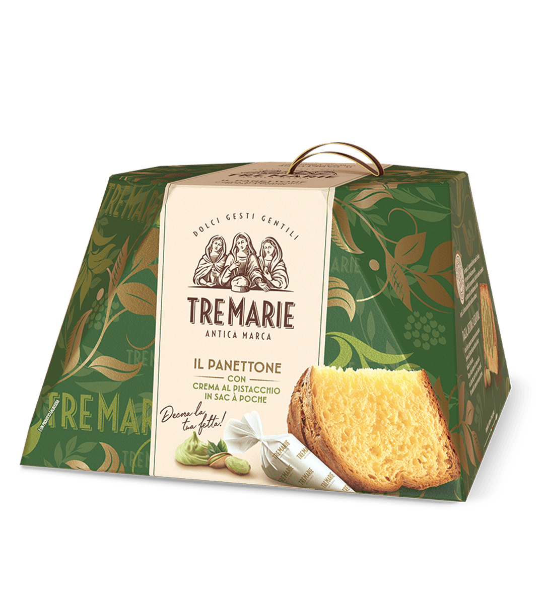Tre Marie Panettone con crema al Pistacchio in sac a poche - 950 gr -  - Tre Marie