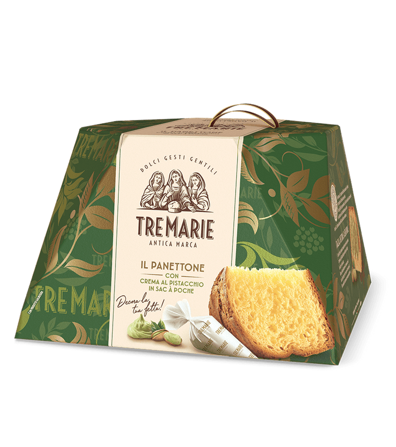Tre Marie Panettone con crema al Pistacchio in sac a poche - 950 gr -  - Tre Marie
