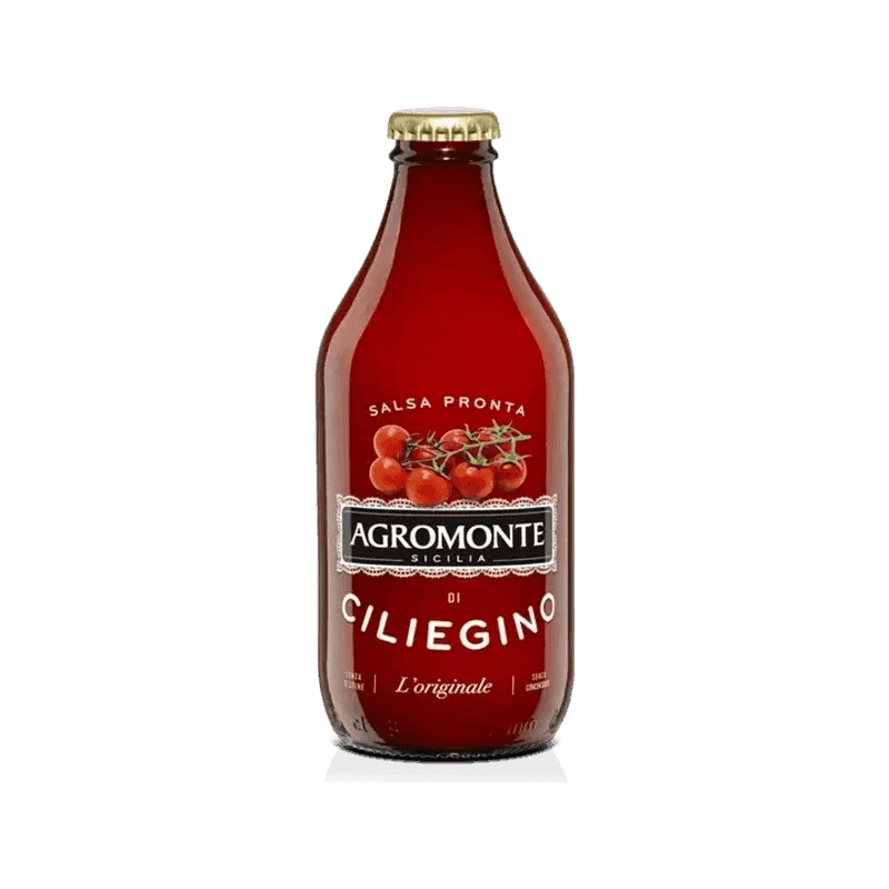 Agromonte Salsa Pronta di Ciliegino 330 g, Siciliaanse pastasaus met basilicum