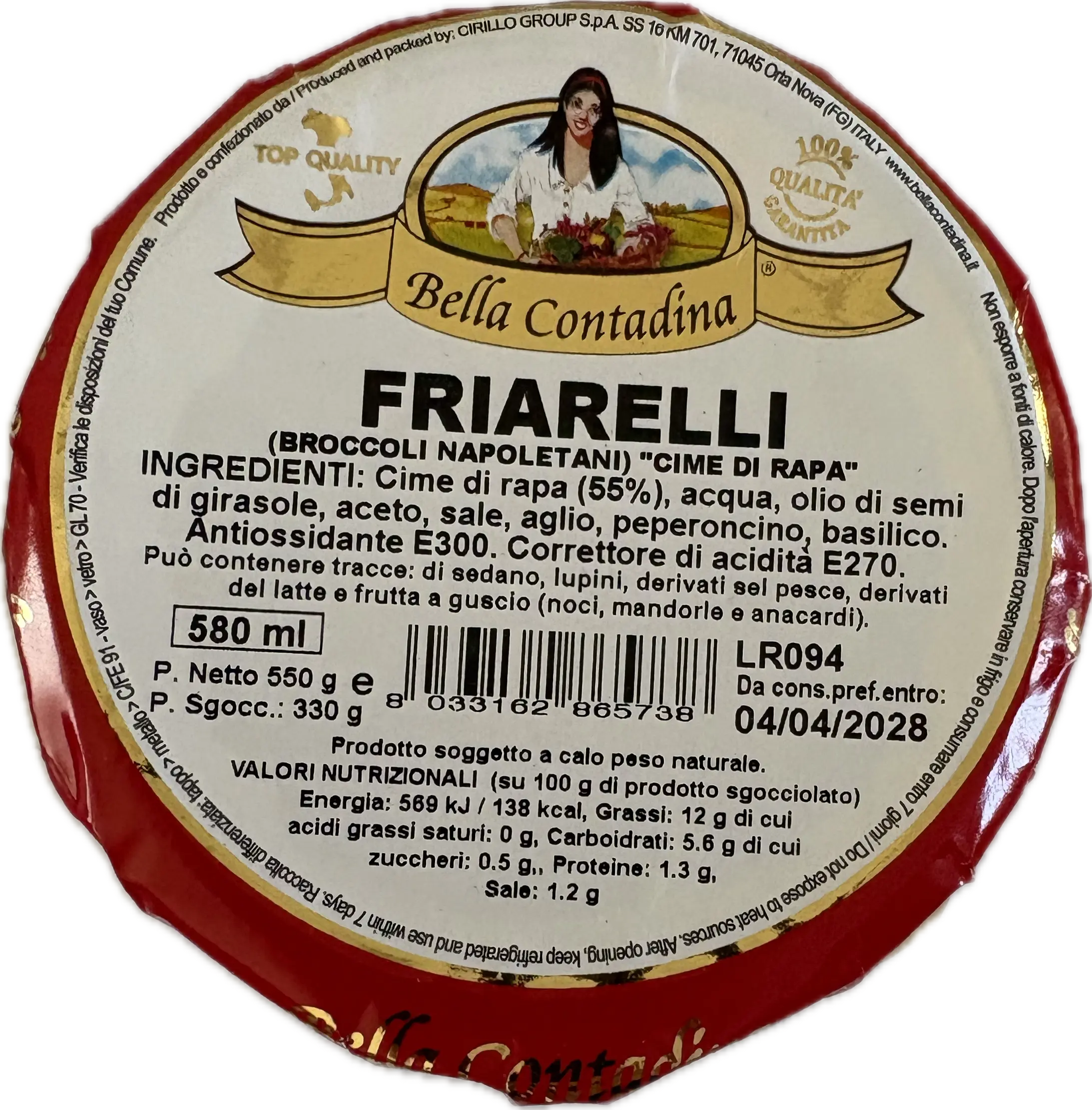 Bella Contadina Friarielli sott’Olio 580gr-Sottoli e Sottaceti- Product vendor
