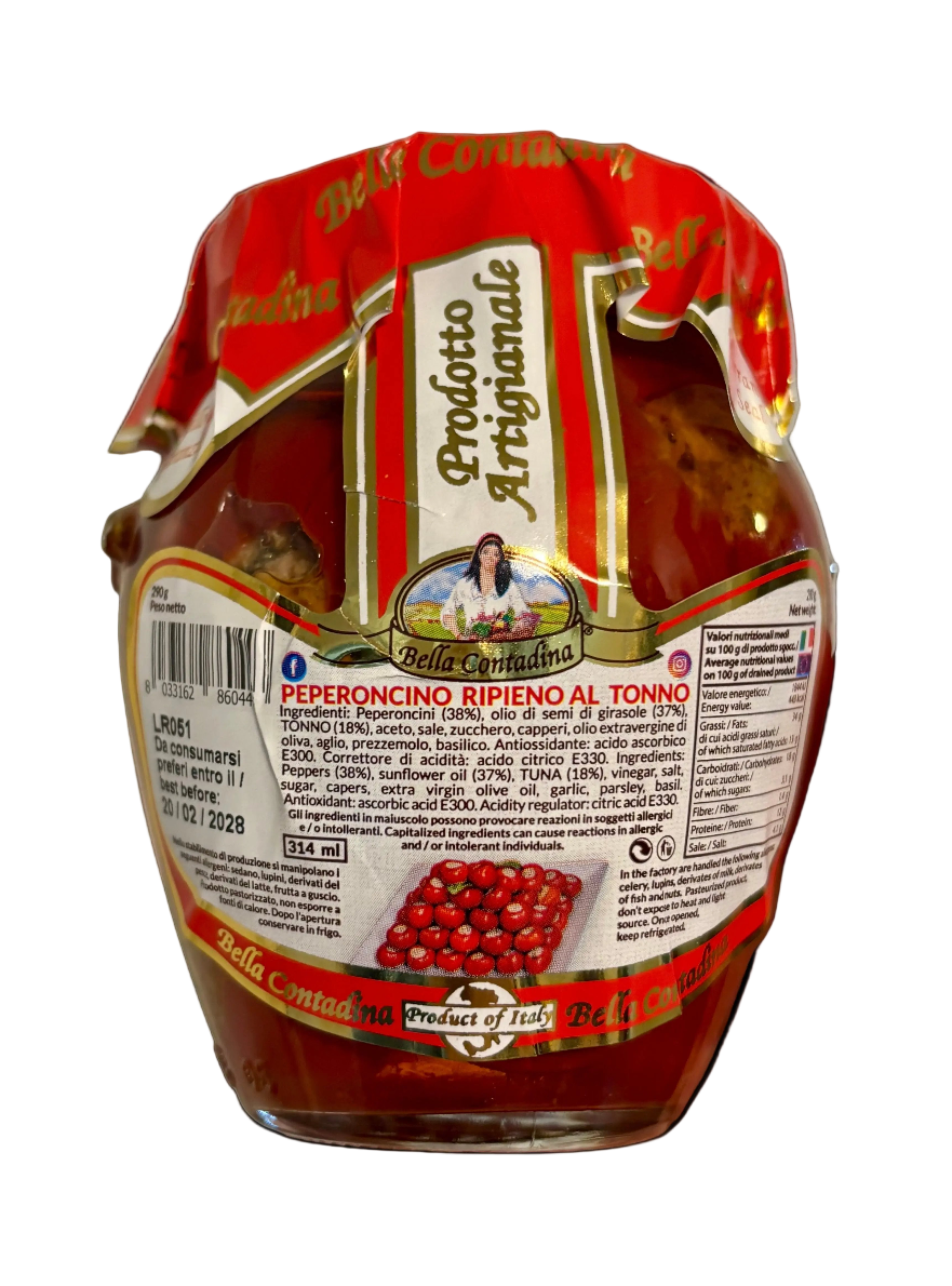 Bella Contadina Peperoncini Ripieni al Tonno - Sottoli e Sottaceti - Bella Contadina