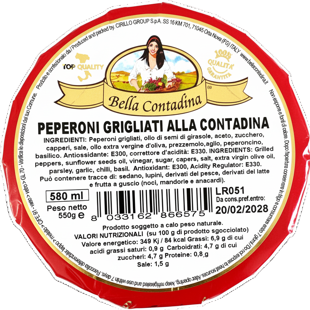 Bella Contadina Peperoni Grigliati 550gr-Sottoli e Sottaceti- Product vendor