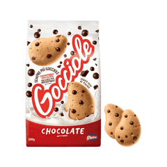 Pavesi Gocciole Chocolate 500 g, busta bianca e rossa con biscotti e gocce di cioccolato