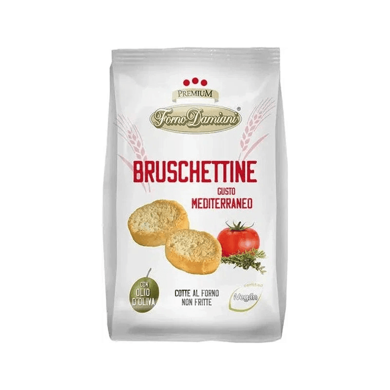Forno Damiani Bruschettine gusto Mediterraneo 90 g, zakje uit de Premium lijn