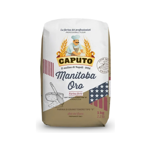 Caputo Farina Manitoba Oro 1 kg, farina di forza tipo 0 per grandi lievitati
