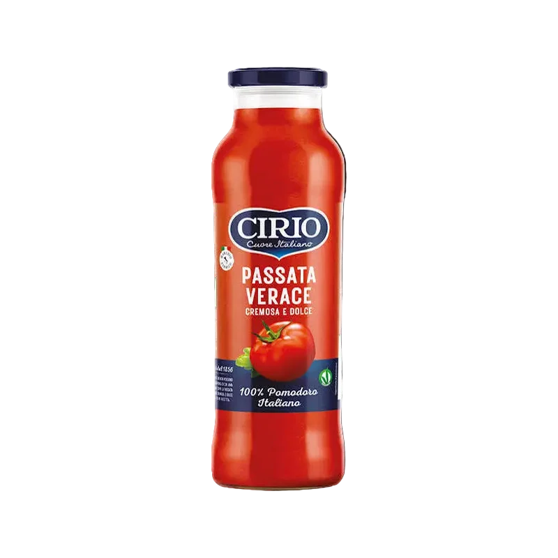 Cirio Passata Verace 780 g, glazen fles met romige tomatensaus