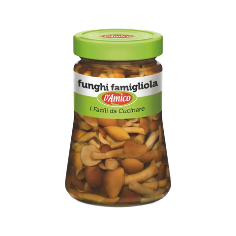 D'Amico Funghi Famigliola al Naturale 470 g, vaso di vetro con funghi interi