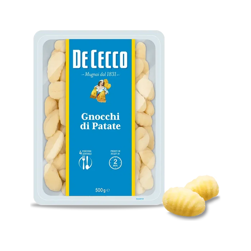 De Cecco Gnocchi di Patate 500 g, geribbelde aardappelgnocchi in bakje