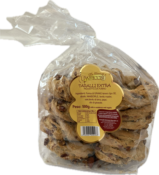 Taralli Napoletani Artigianali Extra Mandorlati 500gr