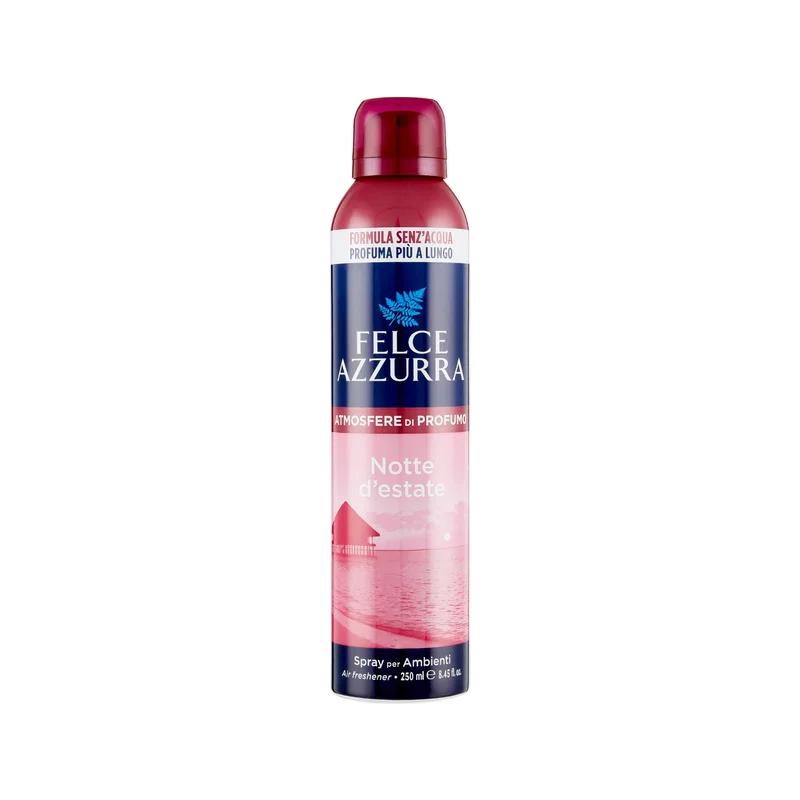 Felce Azzurra Huisparfum Zomernacht 250 ml, roze met blauwe spuitbus