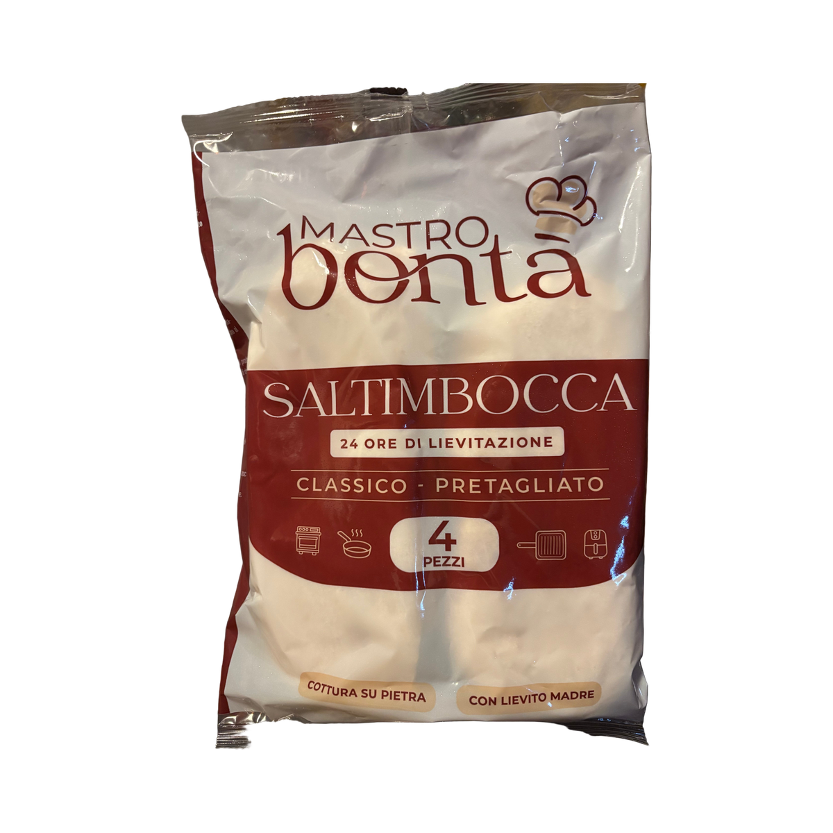 MastroBontà Saltimbocca Classico 4 pezzi 500 g, sacchetto bordeaux con lievito madre