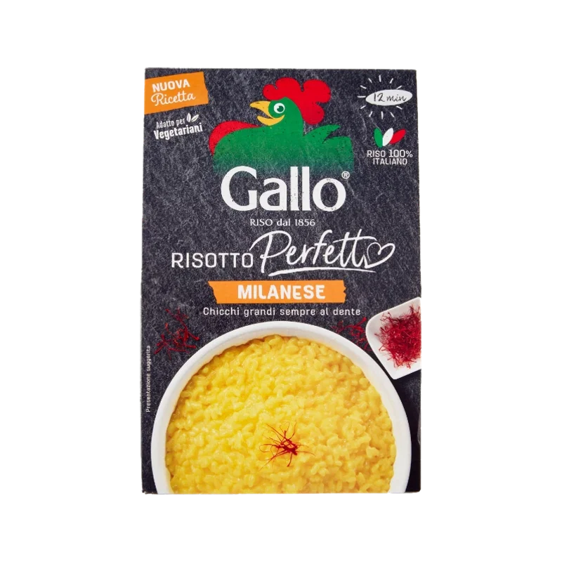 Gallo Risotto Perfetto alla Milanese 175 g, risotto pronto allo zafferano