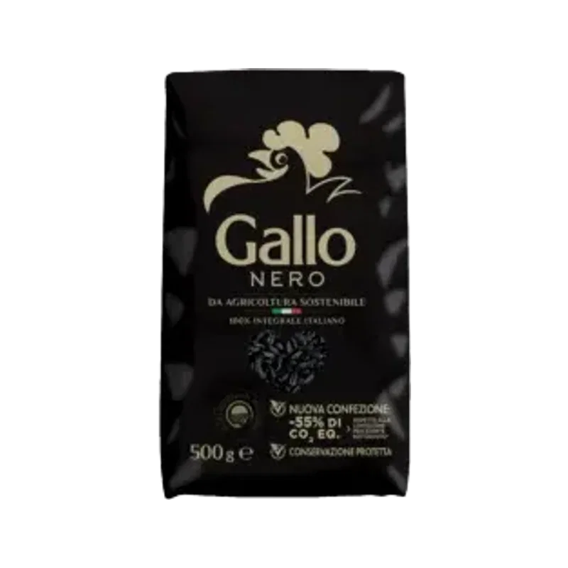 Gallo Nero zwarte volkoren rijst 500 g, Italiaanse parboiled rijst