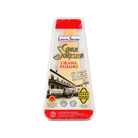 Gran Soresina Grana Padano DOP 200 g, spicchio in vaschetta bianca e rossa Latteria Soresina