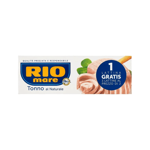 Rio Mare Tonno al Naturale 3 x 80 g, astuccio bianco con tre lattine