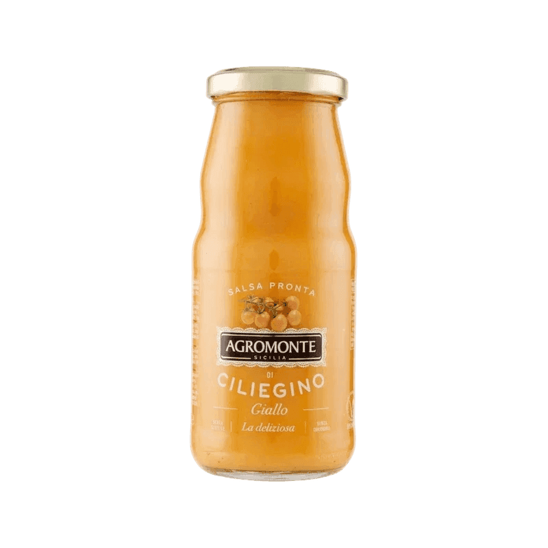 Agromonte Salsa Pronta di Ciliegino Giallo 360 g, gele Siciliaanse tomatensaus