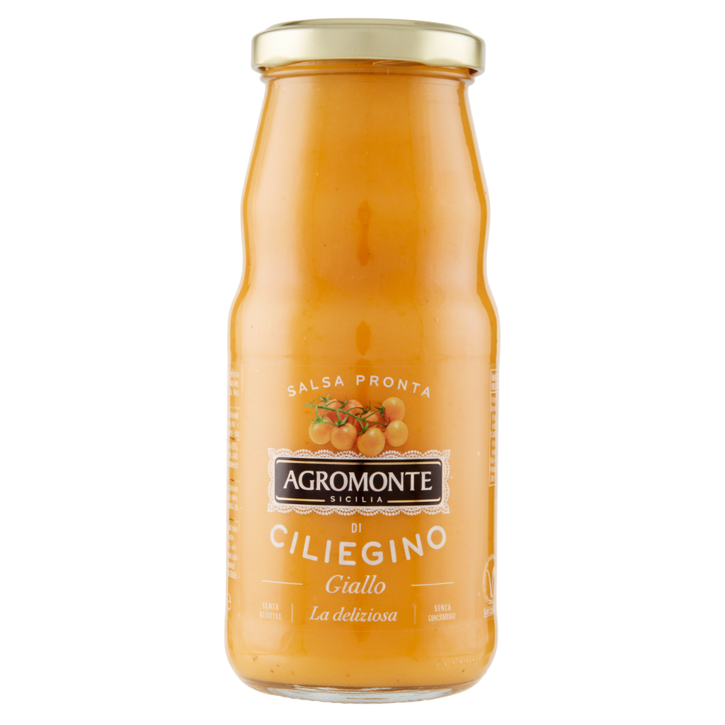 Agromonte Salsa pronta di Pomodorino Ciliegino Giallo 360 gr - Passate e Pomodori in scatola - Agromonte