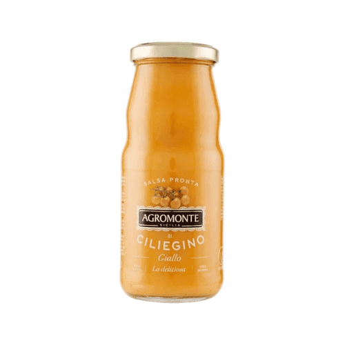 Agromonte Salsa Pronta di Ciliegino Giallo 360 g, gele Siciliaanse tomatensaus