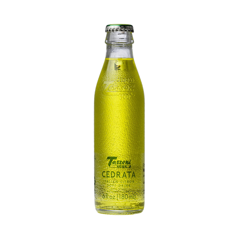 Tassoni Cedrata Soda 18 cl, bottiglietta singola in vetro con bibita gialla